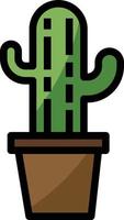 Kaktus-Kaffee-Café-Restaurantpflanze - gefülltes Umrisssymbol vektor