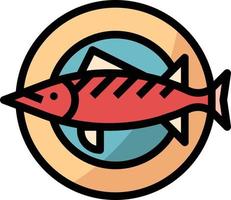 Fisch-Diät-Ernährungsgericht - gefülltes Umrisssymbol vektor