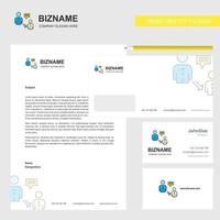 Kommunikation Business Briefkopf Umschlag und Visitenkarte Design-Vektor-Vorlage vektor