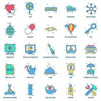 25 Business Concept Mix Flat Color Icon Set vektor