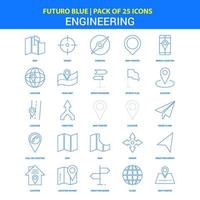 technische Symbole Futuro Blue 25 Icon Pack vektor