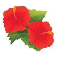 Blüte-Hibiskus-Symbol, Cartoon-Stil vektor