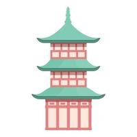 pagod tak ikon tecknad serie vektor. kinesisk byggnad vektor