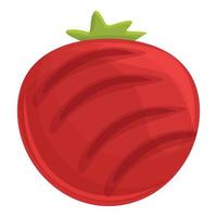 gegrillte tomatenikone, karikatur und flachen stil vektor