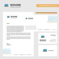 Online-Shopping-Business-Briefkopf-Umschlag und Visitenkarten-Design-Vektorvorlage vektor