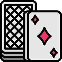 poker kort spel spelar underhållning - fylld översikt ikon vektor