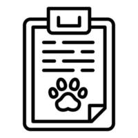 sällskapsdjur hund Urklipp ikon, översikt stil vektor
