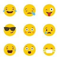 emoji ikon uppsättning design vektor