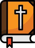 bibel bok religion christ halloween - fylld översikt ikon vektor