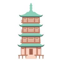 japanischer Pagoden-Symbol-Cartoon-Vektor. Chinesisches Gebäude vektor