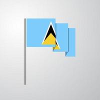 st lucia wehende flagge kreativer hintergrund vektor