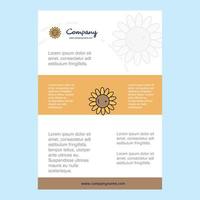 mall layout för solros comany profil årlig Rapportera presentationer folder broschyr vektor bakgrund