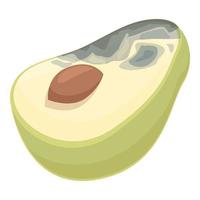 Kontaminierter Avocado-Symbol-Cartoon-Vektor. Fruchtbakterien vektor