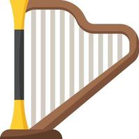 Musikinstrument für Harfenmusik - flache Ikone vektor