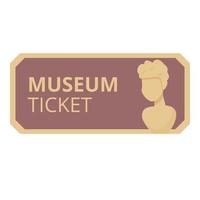 Skulptur Museum Ticket Symbol Cartoon-Vektor. Kinopass vektor