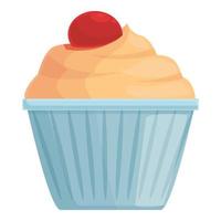 Creme-Cupcake-Symbol Cartoon-Vektor. Kuchen Tasse vektor