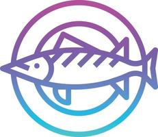 Fisch-Diät-Ernährungs-Mahlzeit-Gericht - Farbverlauf-Symbol vektor