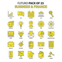 Symbolsatz für Wirtschaft und Finanzen gelbes futuro neuestes Design-Icon-Paket vektor