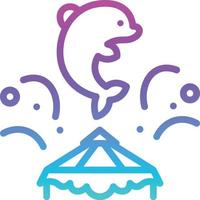 Zirkusshow Dolphin Splash Entertainment - Verlaufssymbol vektor