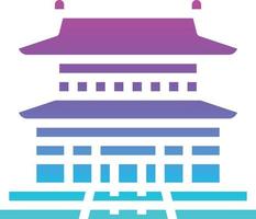 gyeongbokgung-palast wahrzeichen korea gebäude - solides farbverlaufssymbol vektor