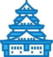 slott osaka kunglig palats japan - blå ikon vektor