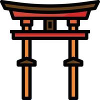 torii tor japan wahrzeichen tempeltor - gefülltes umrisssymbol vektor