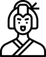 Geisha Mädchen Frau Avatar Japan - Gliederungssymbol vektor