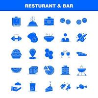 Restaurant und Bar solides Glyphen-Symbol für Web-Print und mobiles Uxui-Kit wie Casino-Glücksspiel-Gruppenhaus-Kamera-Unterhaltungsbild-Piktogramm-Pack-Vektor vektor