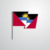 antigua och barbuda vinka flagga design vektor