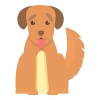 Verspielter Hund glückliche Ikone, Cartoon-Stil vektor