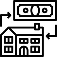 Refinanzierung von Hypothekenimmobilieninvestitionen - Umrisssymbol vektor