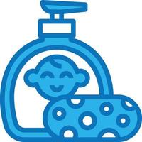 tvål svamp bad bebis Tillbehör - blå ikon vektor