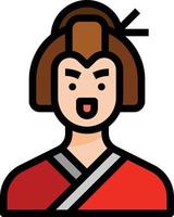 geisha mädchen frau avatar japan - gefülltes umrisssymbol vektor
