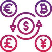 Währungsumtausch Geldtransfer Banking - Verlaufssymbol vektor