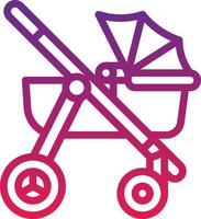 Kinderwagen schieben Babyzubehör - Verlaufssymbol vektor