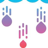 regnen fallender Wassertropfen - festes Farbverlaufssymbol vektor