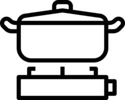 Topf kochen Gas heiße Küche - Gliederungssymbol vektor