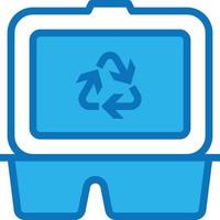 mat förpackning ekologi återvinna papper - blå ikon vektor
