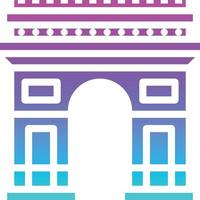 de båge de triomphe paris Frankrike landmärke byggnad - fast lutning ikon vektor