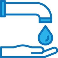 Wasser sparende Handwäsche saubere Ökologie - blaues Symbol vektor