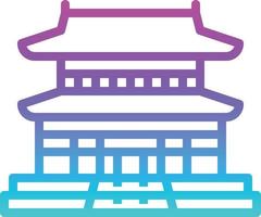 Gyeongbokgung palats landmärke korea byggnad - lutning ikon vektor