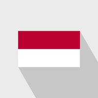 Indonesien-Flagge langer Schatten-Designvektor vektor