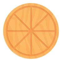 pizza styrelse ikon tecknad serie vektor. trä- cirkel vektor