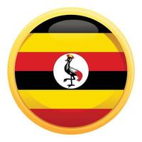 uganda flagga cirkel ikon tecknad serie vektor. oberoende dag vektor