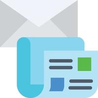 nyhetsbrev brev tidning marknadsföring e-post - platt ikon vektor