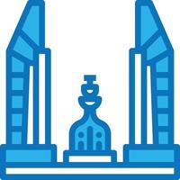 Demokratie Denkmal Thailand Wahrzeichen Bangkok - blaues Symbol vektor