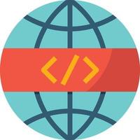 taggar html värld hemsida seo - platt ikon vektor