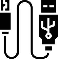 USB-Verbindungskabel Computerzubehör - solides Symbol vektor