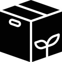 verpackung ökologie box lieferung papier - solide symbol vektor