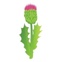 Distel-Bio-Pflanzensymbol, Cartoon-Stil vektor